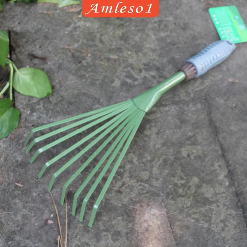 [Amleso1] Hand Rake Garden Rake Metal Shrub Rake Ergonomic Handle Rake ...