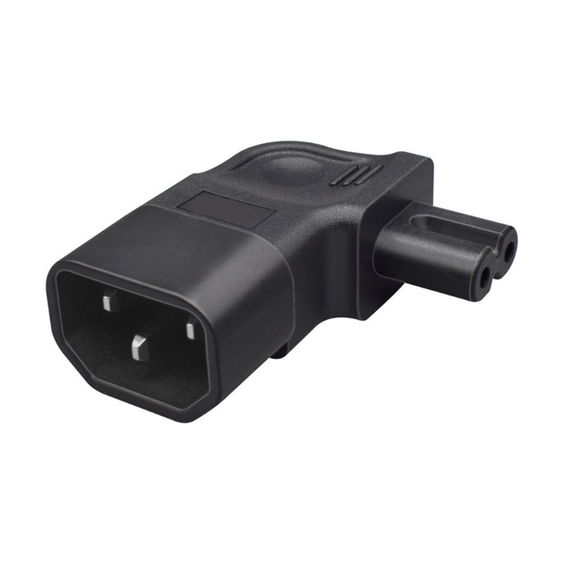 Left PVC IEC320 C14 to C7 Power Socket Converter Left Angle Male to ...