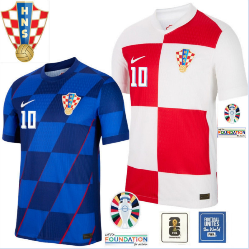 Croatia 2024 European Cup Home & Away Men's Football Jersey Thailand ...