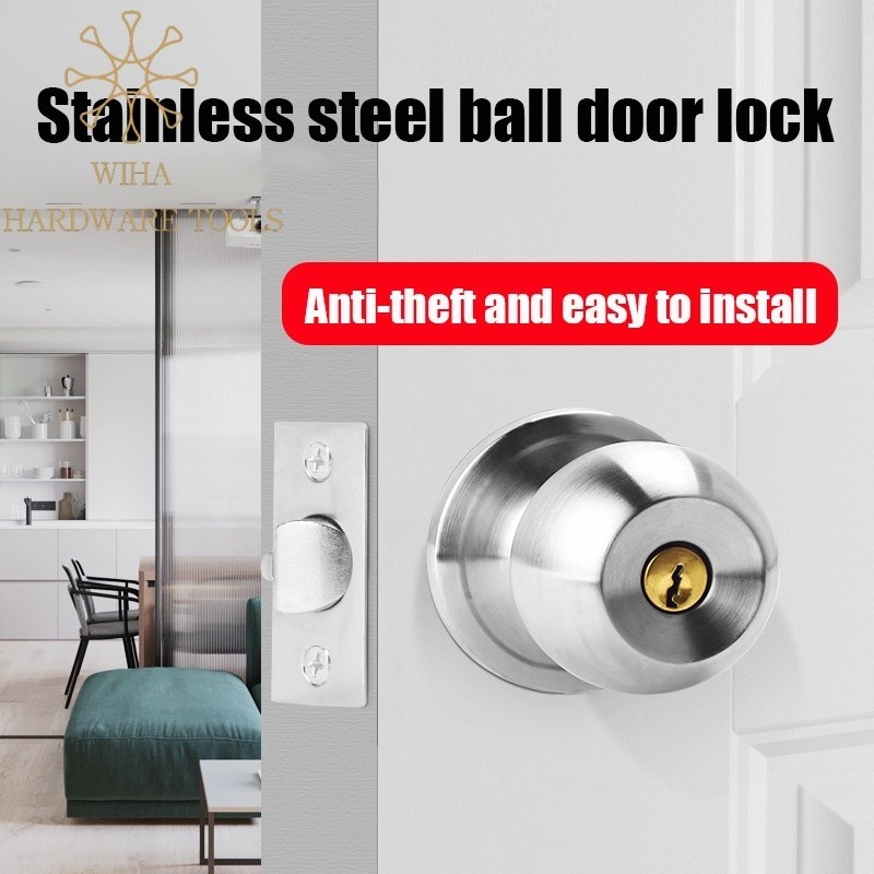 Cylindrical Burglarproof Door Knob Entrance Lockset Goal Lock Bathroom ...