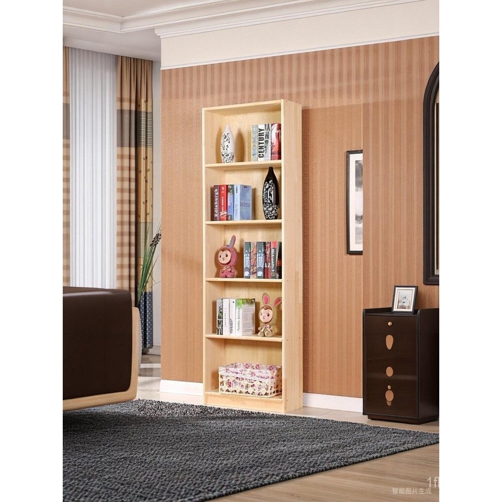 Heightened and Deepened Storage Bookshelf All Solid Wood Cabinet Oak ...
