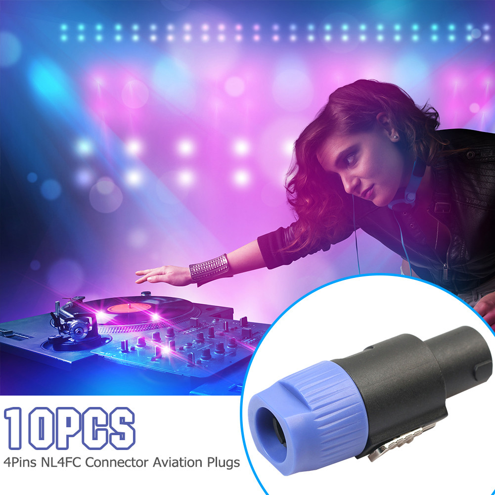 10pcs 4Pin NL4FC Connector Audio Plug Socket Locking Adapter Audio ...