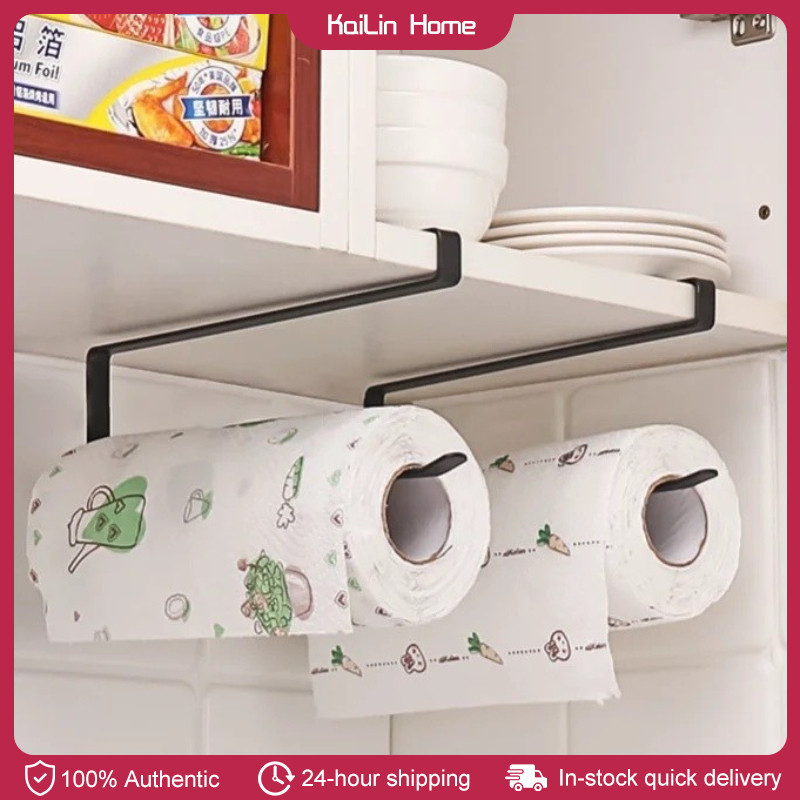 Kitchen Paper Towel Rack Perforation-free Hanging Storage Rack Cabinet ...