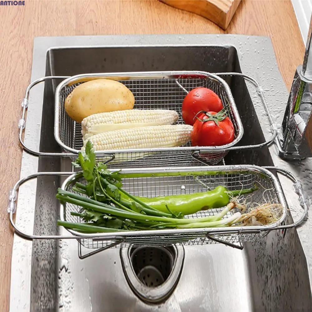 ANTIONE Expandable Sink Colander, Stainless Steel Versatile Sink