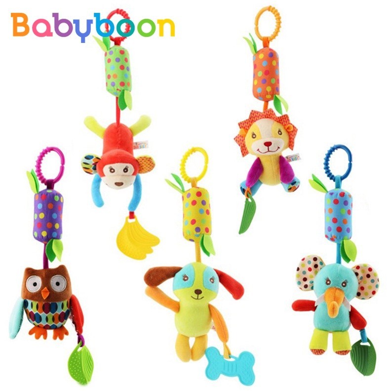Project Baby Animal Activity Plush Toy Hanging Bell Baby Rattle Toys ...