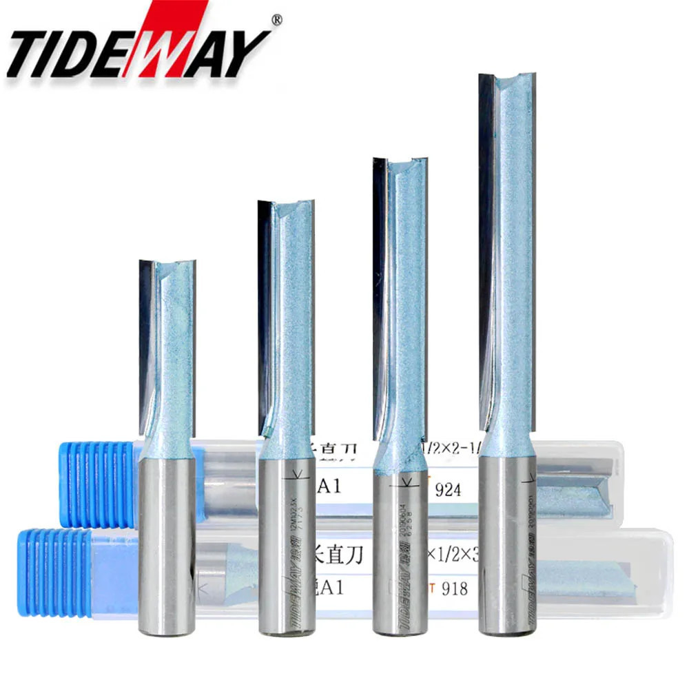 Tideway Industrial Grade 2 Flutes Straight Router Bit Carbide Alloy ...