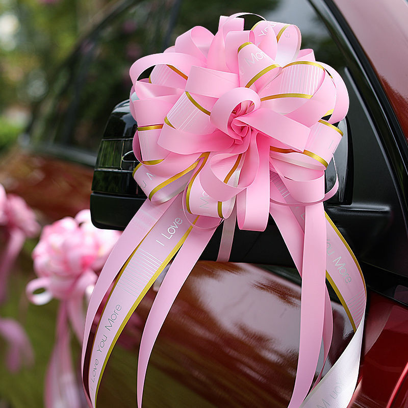 Wedding Car Pink Pull Flowers Wedding Supplies Ribbons Decorations ...