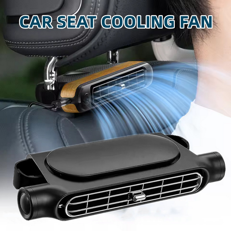 Car Rear Seat Back Headrest Fan Wind Speeds Adjustable Air Cooling Fan ...