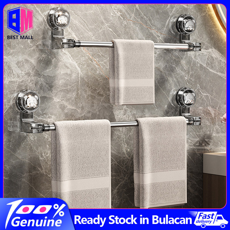Towel Rack No Punching Bathroom Strong Wall Mounted Storage Rack Toilet ...
