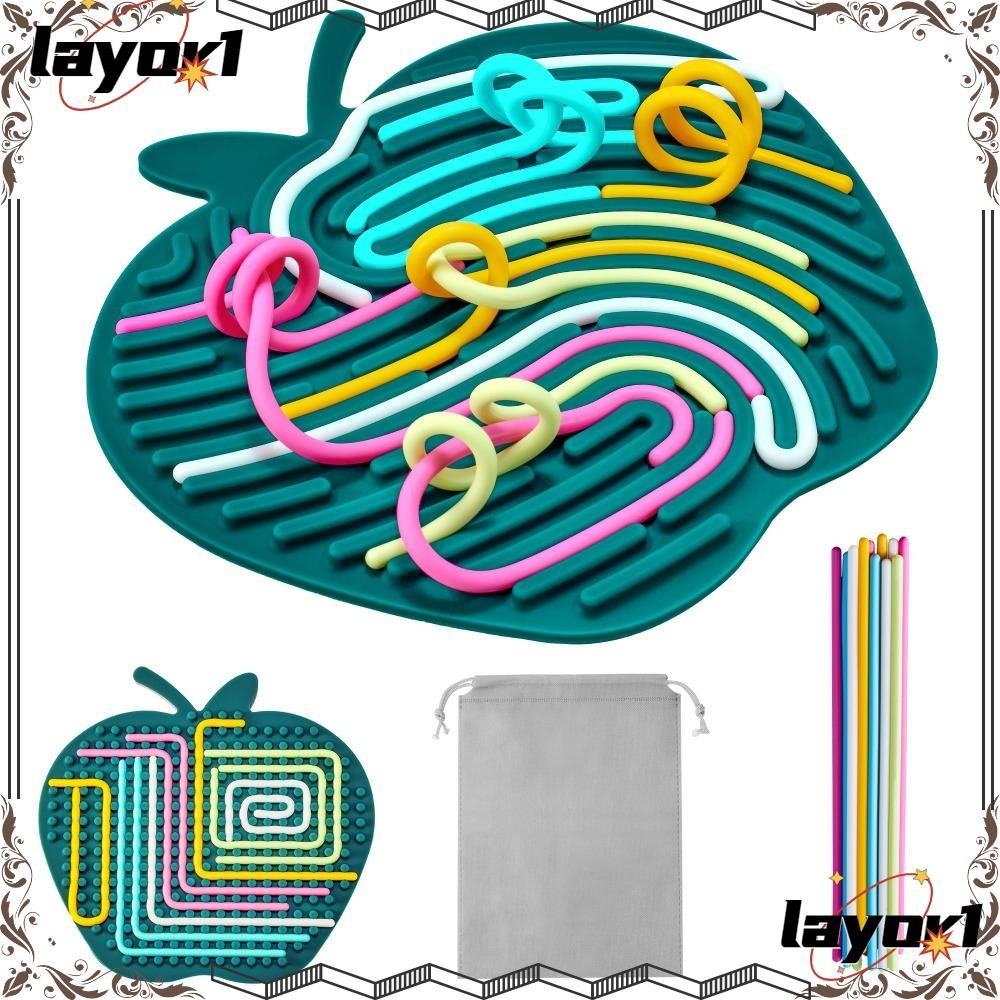 LAYOR1 Sensory Activity Board, Silicone Duble Sided Design Fidget Toys ...