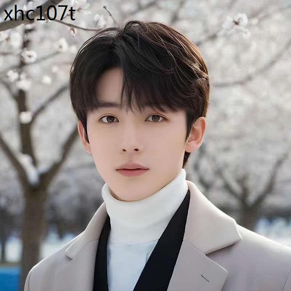 Wig Men Short Hair Korean Version Handsome Three Seven Micro-Split ...