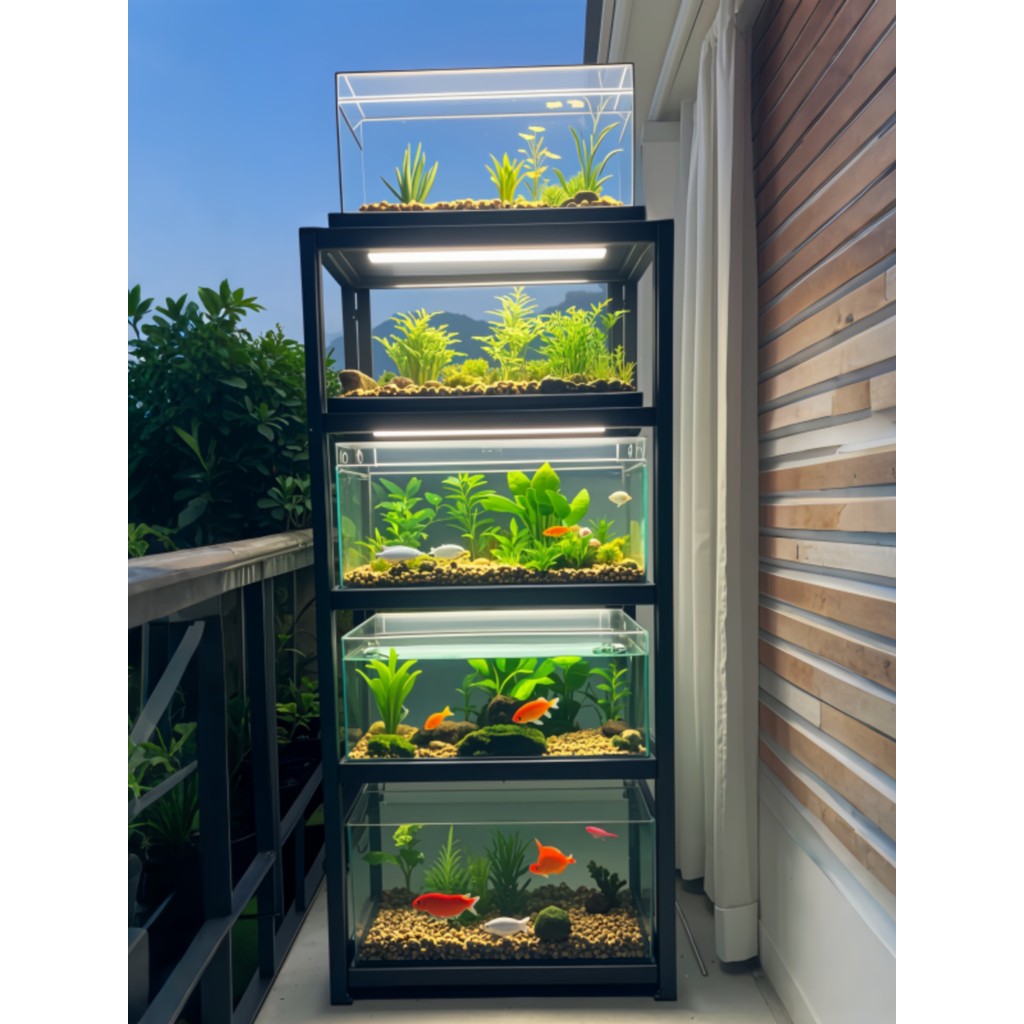 New Heavy-Duty Multi-Layer Fish Tank Stand SF Base Set Aquarium Display ...
