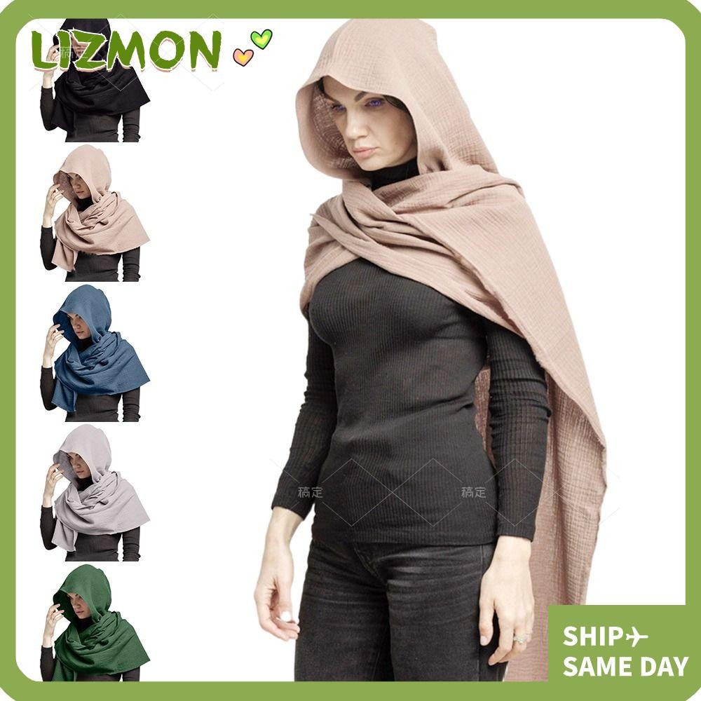LIZMON Shawl Scarf Cape, Soft Scarf Multifunctional Hooded Cowl ...