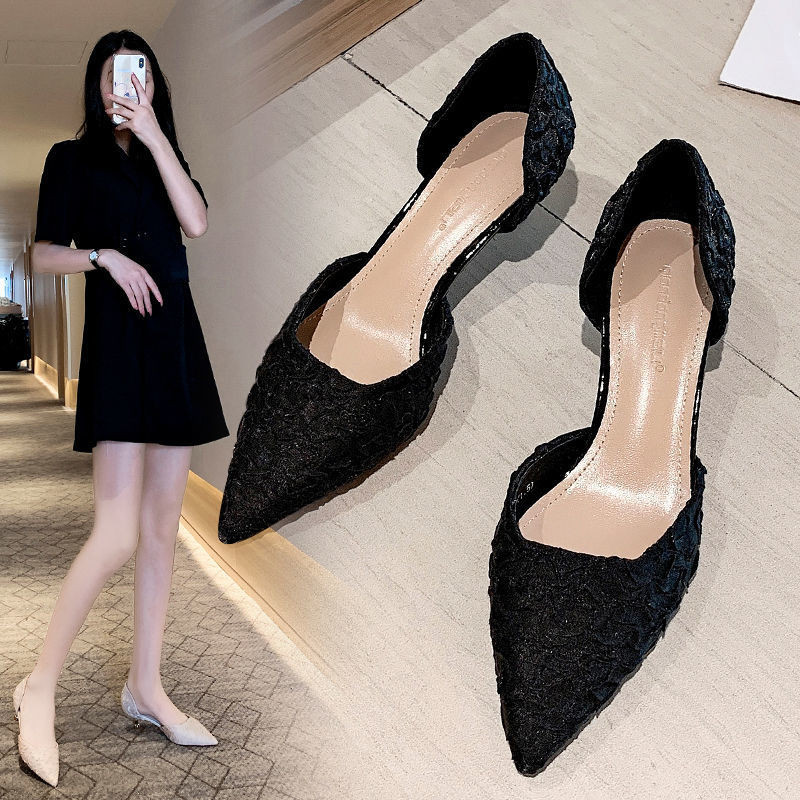 School shoes with heels Black Korean Small heels | Shopee Philippines