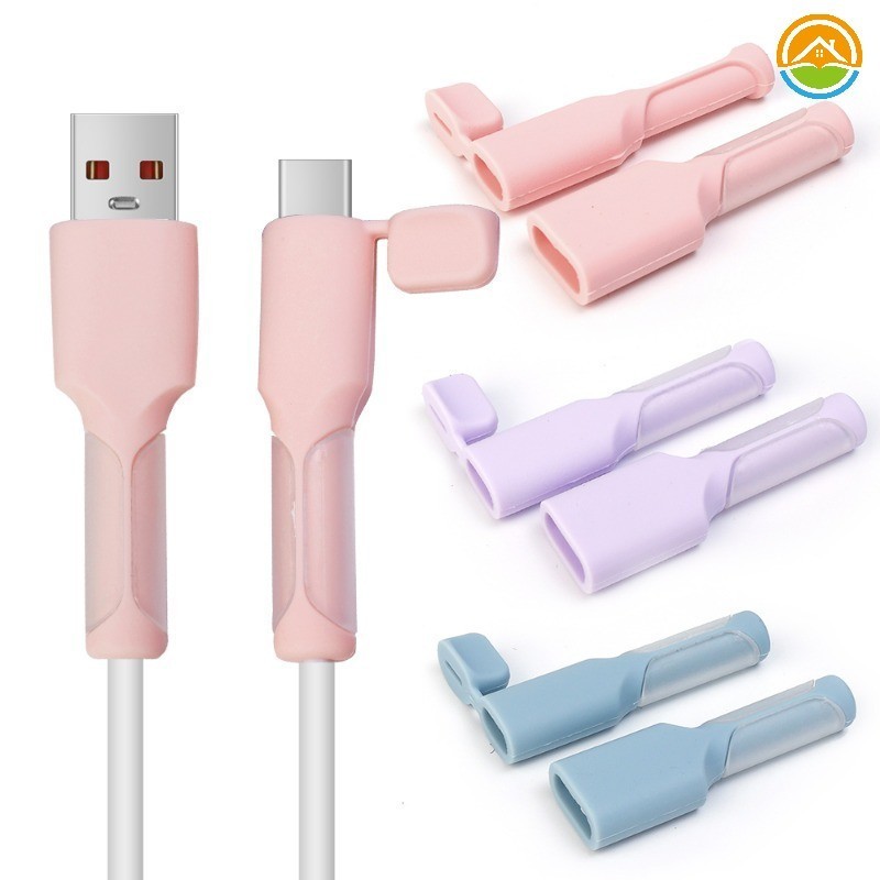 2Pcs/Set Universal USB Type-C Interface Data Cable Protective Sleeve ...