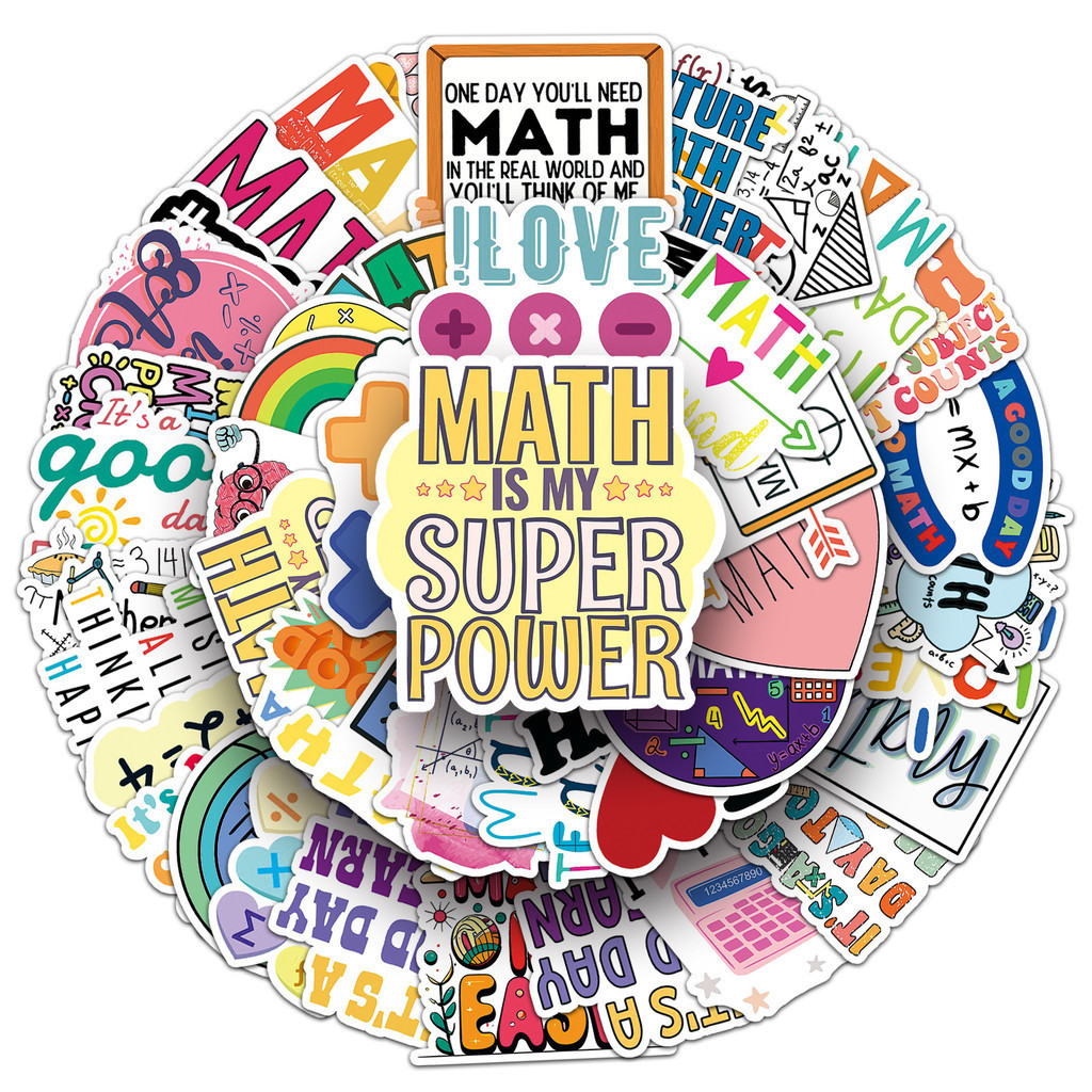 50Pcs/Set Funny Science & Math Art Series 06 Stickers Kids Rewards ...