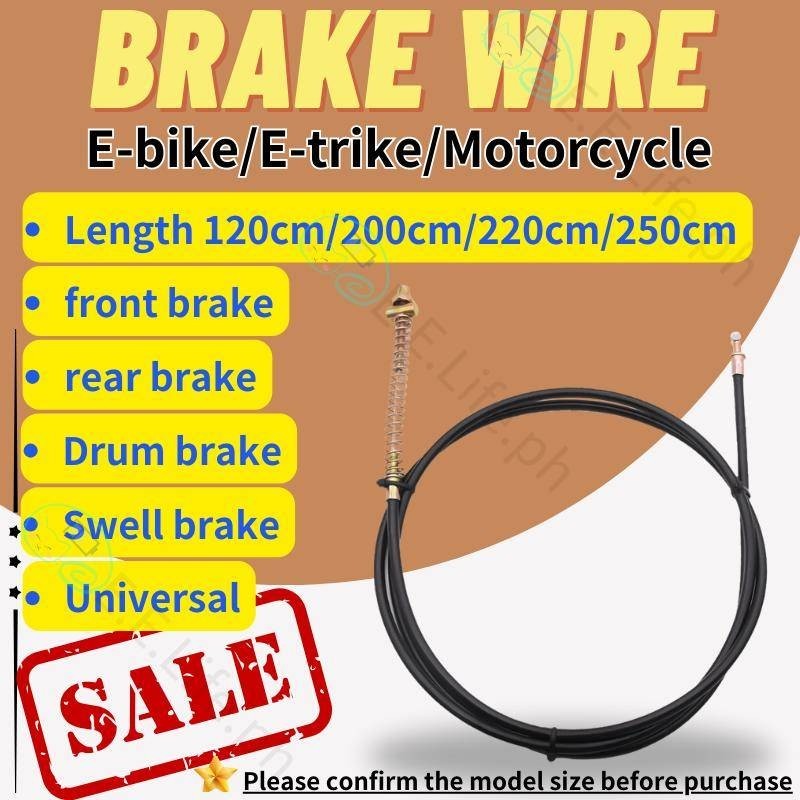 Thick Brake Cable E-bike/E-trike/Motorcycle front and rear wheels drum ...