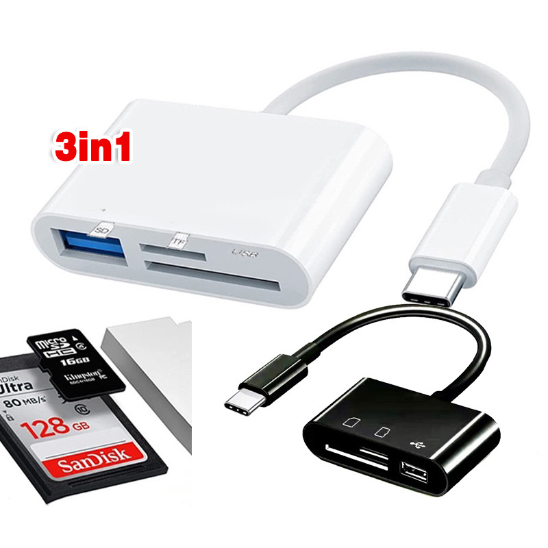 1Pcs 3 In 1 USB C Card Reader SD TF Memory Card Adapter Quick Read ...