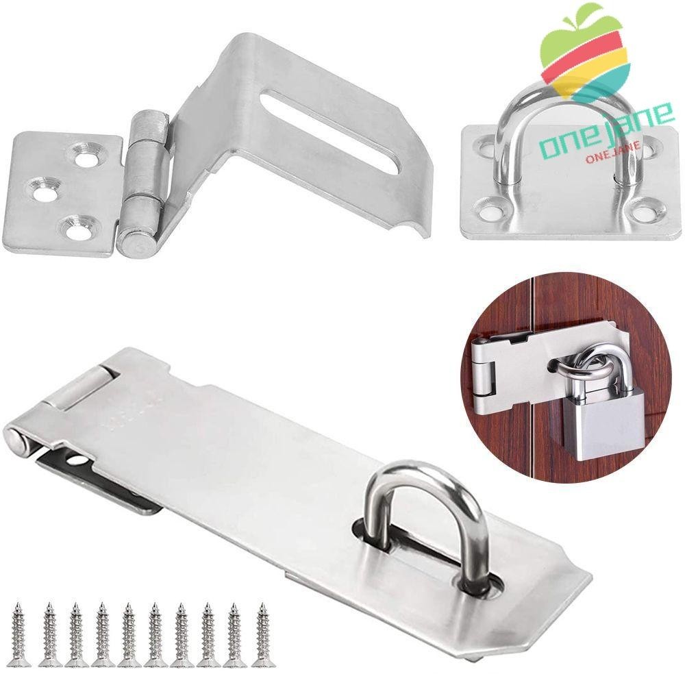 ONEJANE Padlock Hasp, Stainless Steel Burglarproof Door Clasp Lock