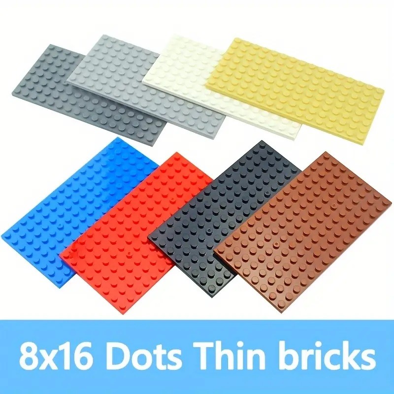 5pcs DIY Building Blocks Double Side Base Plate 8x16 Dots 12 Color ...