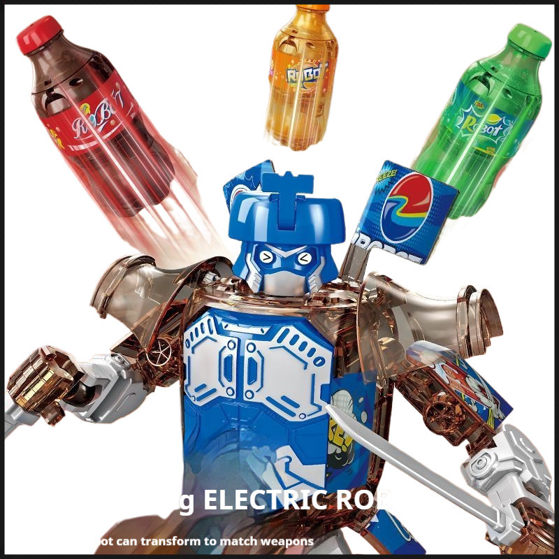 Transforming Soda Bottle Toy - Realistic Robot Warrior Model Gift for ...