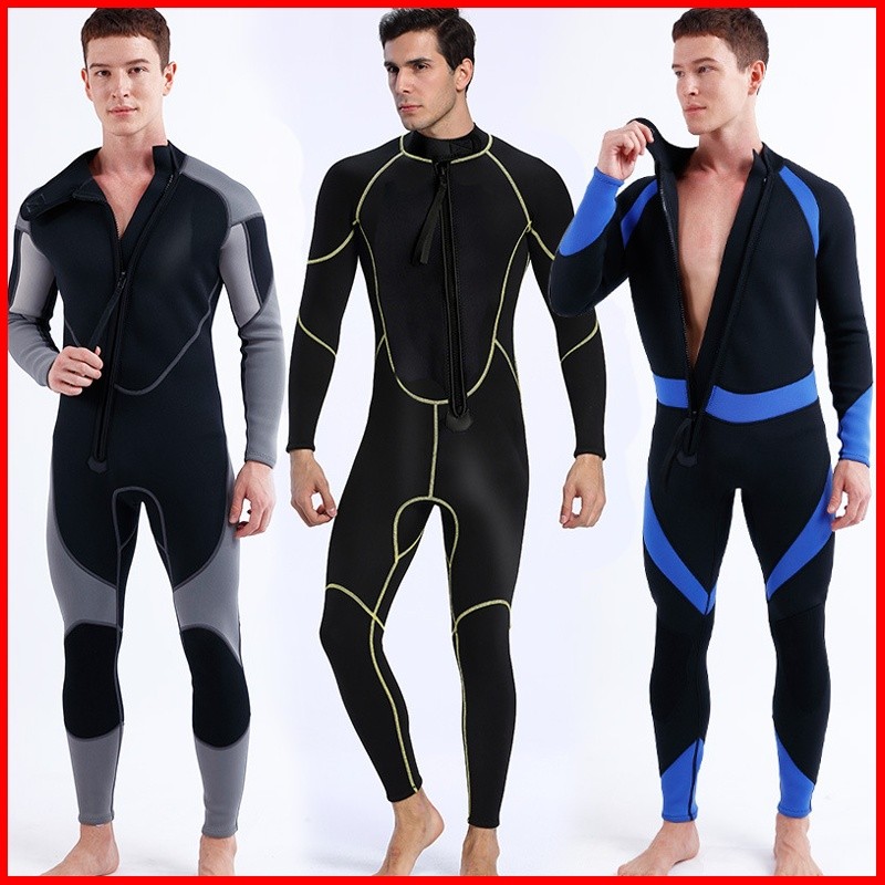 Ready Stock MYLEDI 3mm Diving Suit Men's Neoprene Conjoined Warm Front ...