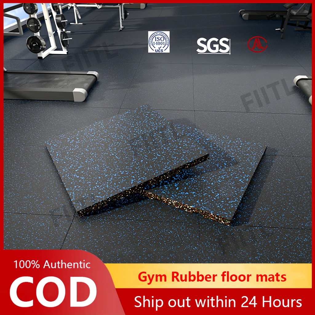 Gym rubber floor mat cushioning mat soundproof floor barbell dumbbell ...