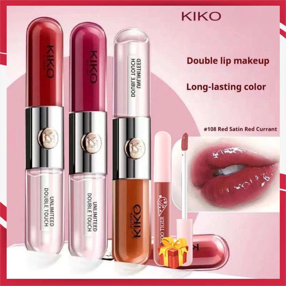 【BUY 1 FREE 1】KIKO Lip Glaze Double Head Moisturizing Long -lasting ...