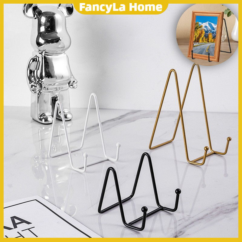 6 Inch Plate Holder Display Stands, Metal Gold Frame Stand for Picture ...