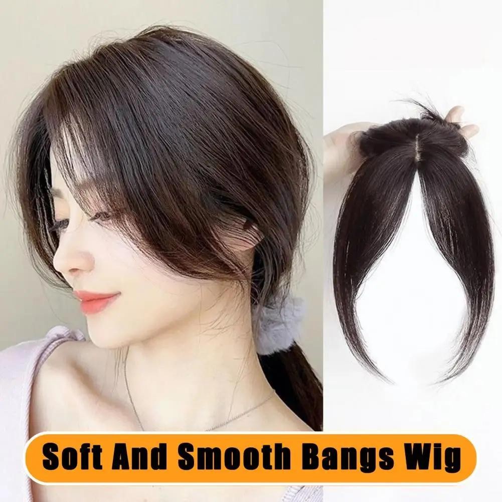 Clip-in Bangs Natural Wispy 3D French Bangs Wig Forehead Hair Extensions  Black Brown Side Bangs Fringe Wig Hairpieces