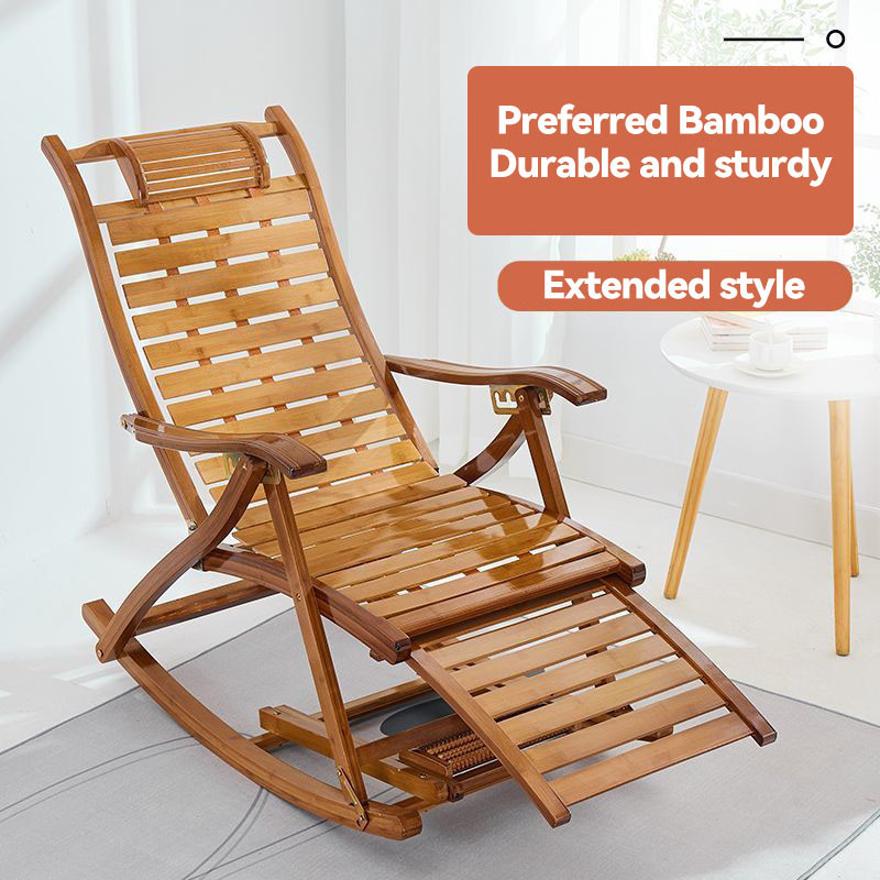 Folding chair Outdoor Leisure rocking chair bamboo rocking chair lounge ...