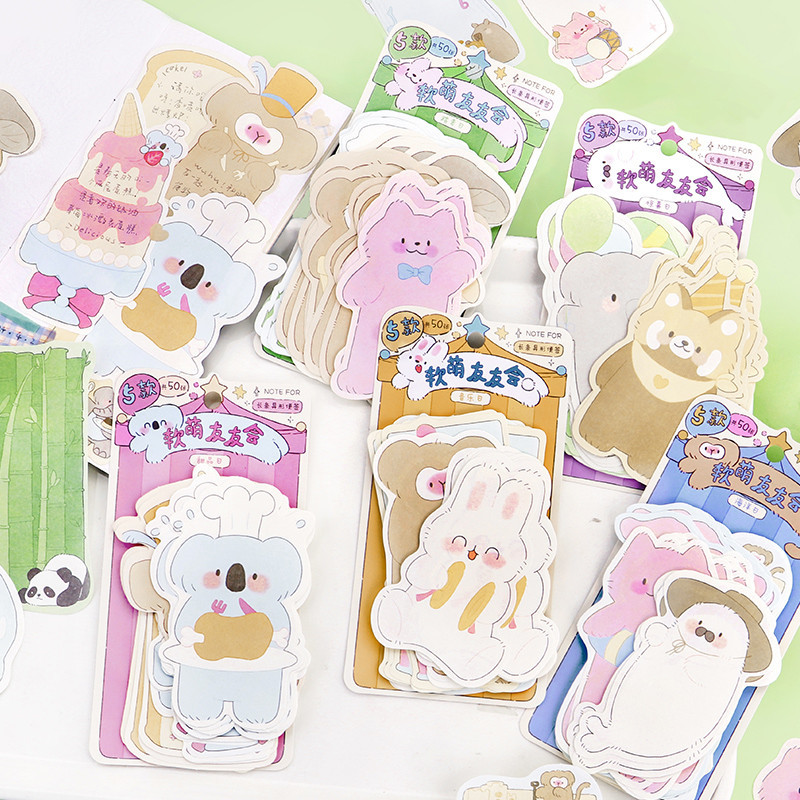Mr. Paper 50 sheets/bag note Cute cartoon dessert elephant Rabbit Teddy ...