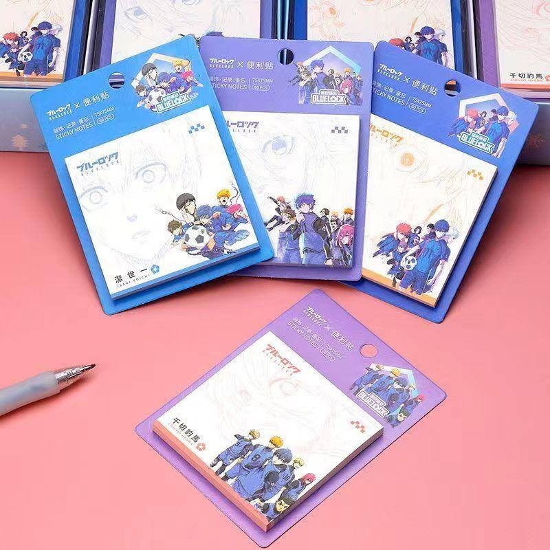 4Pieces Anime Blue Lock Memo Pad Sticky Notes Pad Decorative Stationery ...