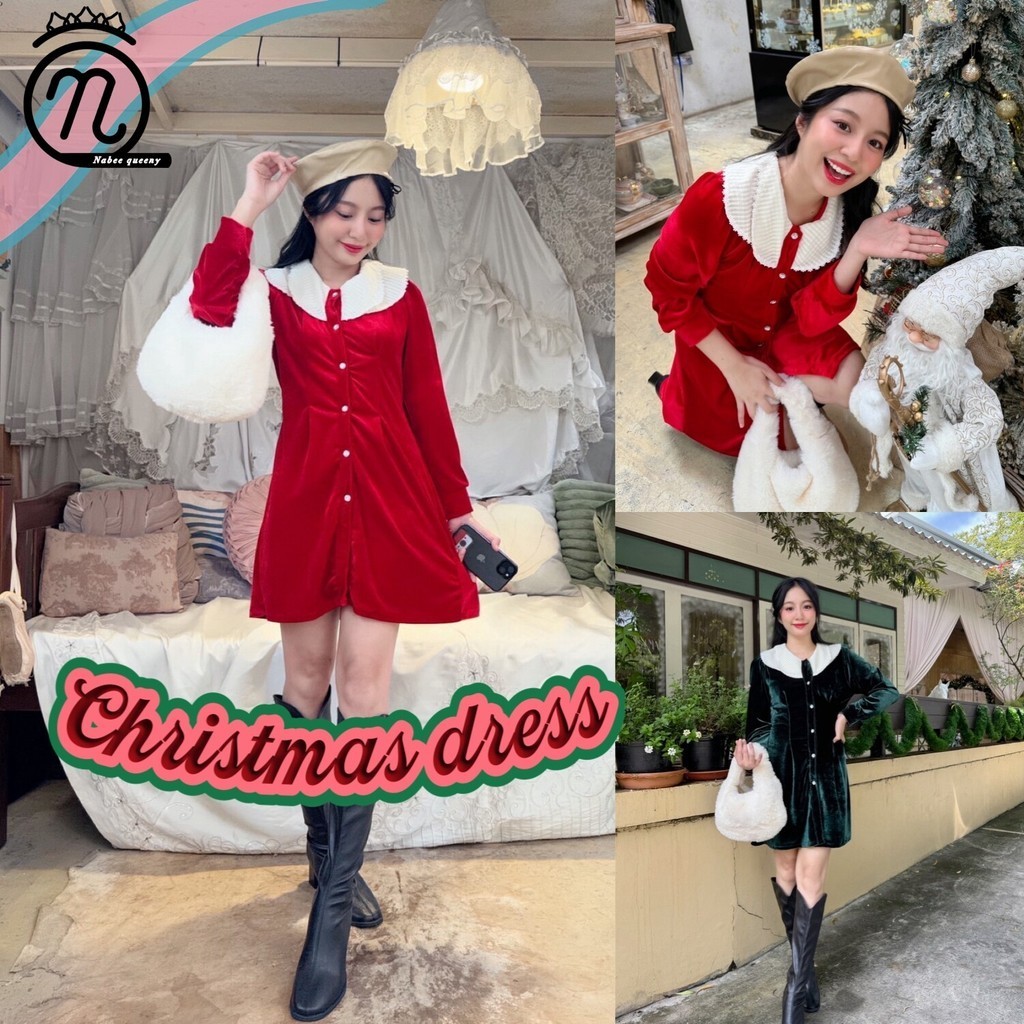 Nabee queeny Mini Dress Christmas Limited Edition Velvet Fabric Label ...