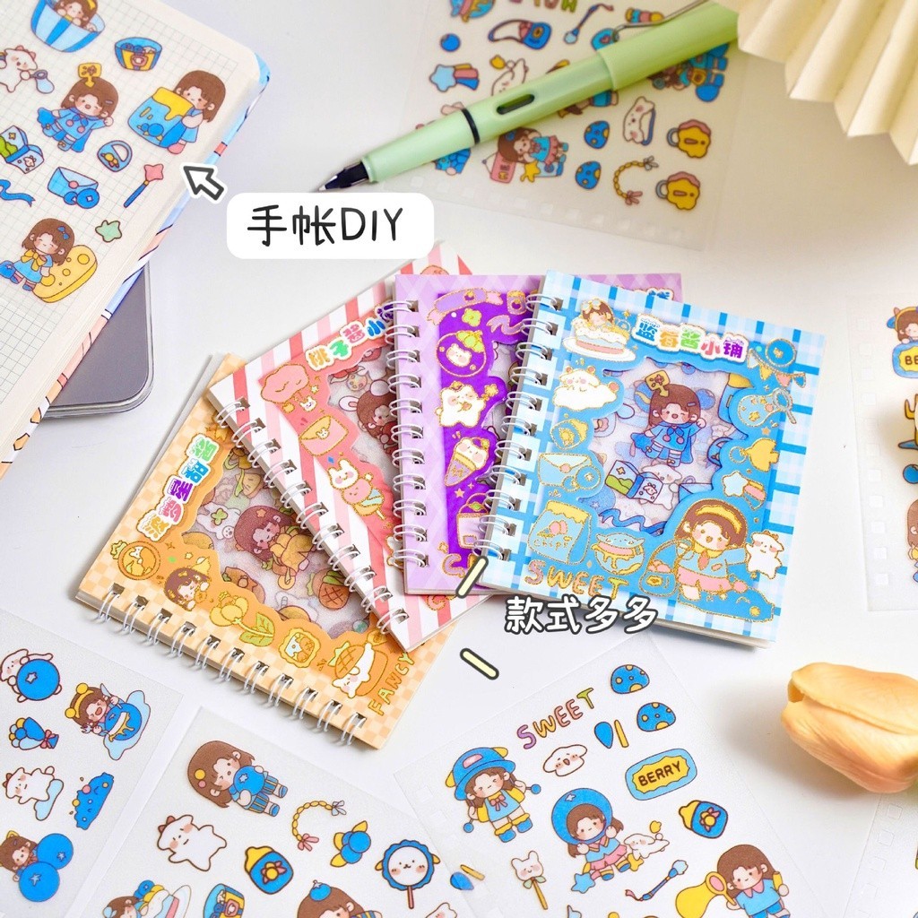 Kawaii Frosted Handbook Sticker Cartoon DIY Waterproof Decorative ...