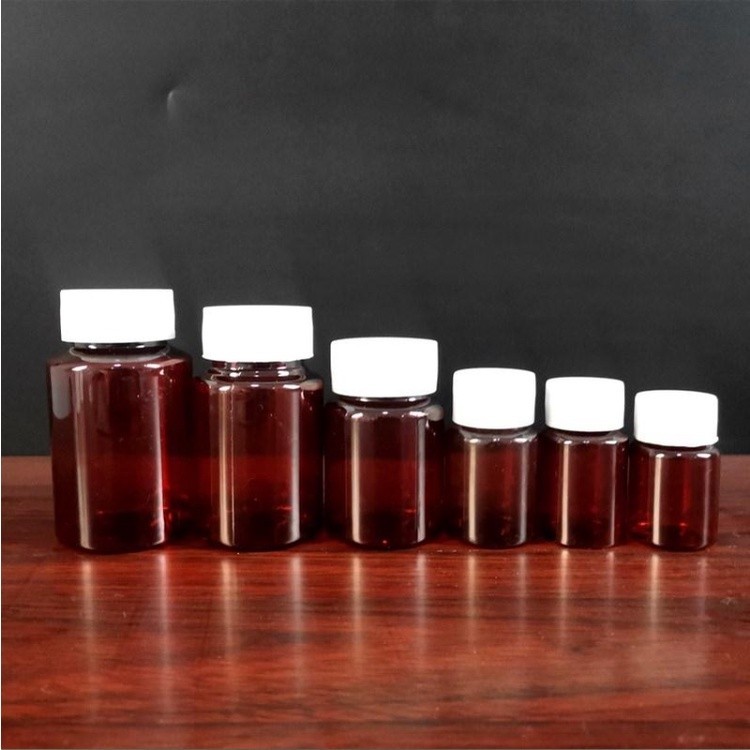 10PCS 15 20 30 50 100ml Brown Plastic Amber Small Bottle Storage ...