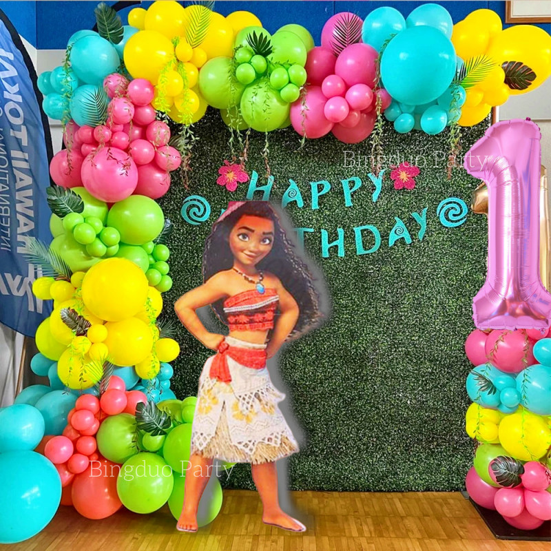 Moana Balloons Garland Arch Kit Colorful Latex Ballon Kids Birthday ...