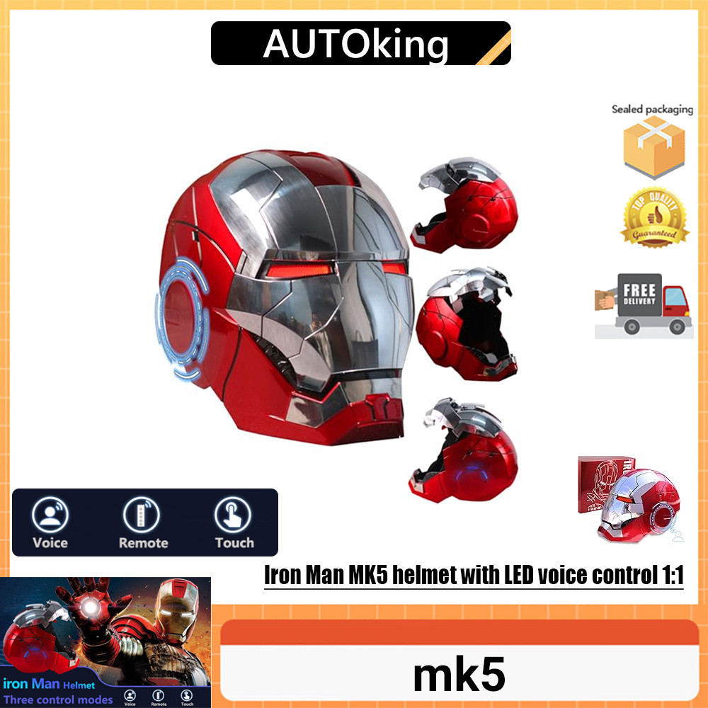 Autoking mk5 Jarvis Iron Man Helmet Mask mk5 Live Wearable Voice Voice ...