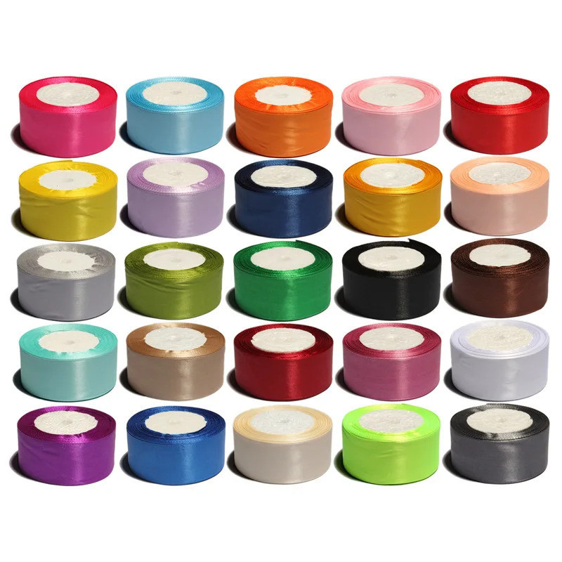 KL 22Meters 25colors 4cm Shiny Silk Solid Satin Ribbons for Wedding ...