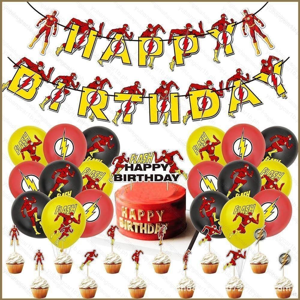 DC Justice League The Flash Theme Happy Birthday Party Decorations Set ...