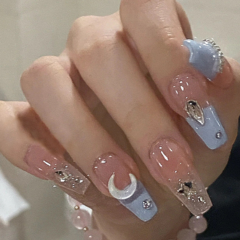 French Style 24PCS Fake Nails Art+ Free Jelly Glue Butterfly Nail Art ...