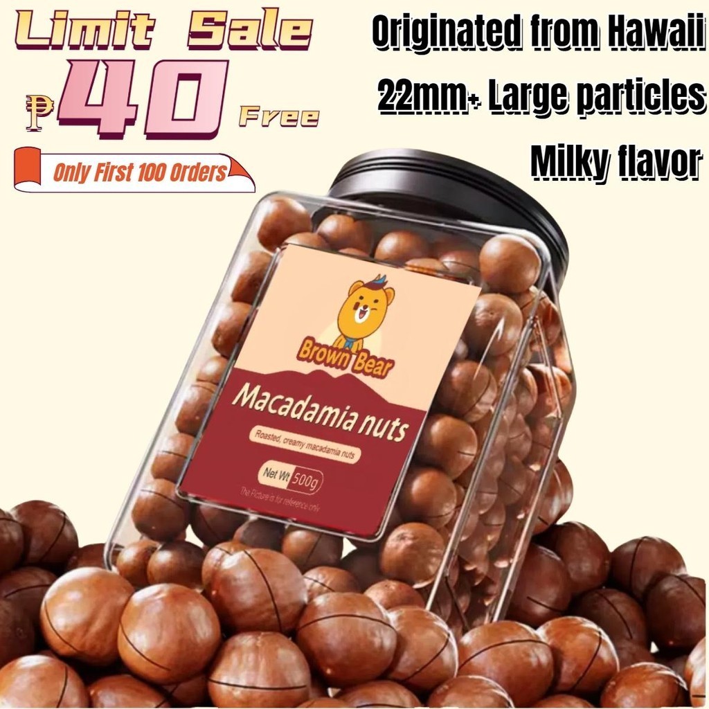 Oh! Nuts Raw Macadamia Nuts - Jumbo Unsalted Natural Snack, 1 Lb Bag