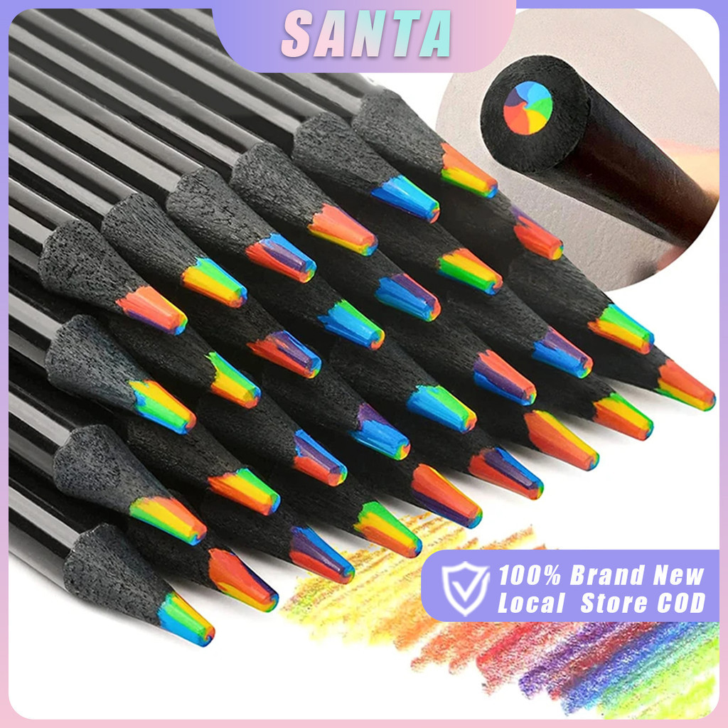 7 in 1 Colors Pencil Gradient Mixed Color Painting Pens Rainbow Pencils ...