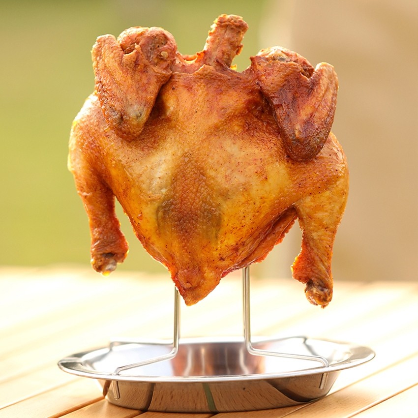 Roasting Grill Stand Chicken Roaster Rack Kitchen Outdoor BBQ Tools Non ...