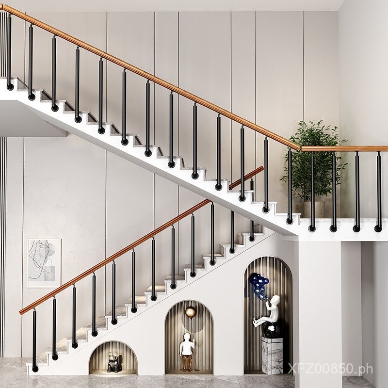 Solid Wood Household Railing Attic Platform Indoor Iron Barrier Villa ...