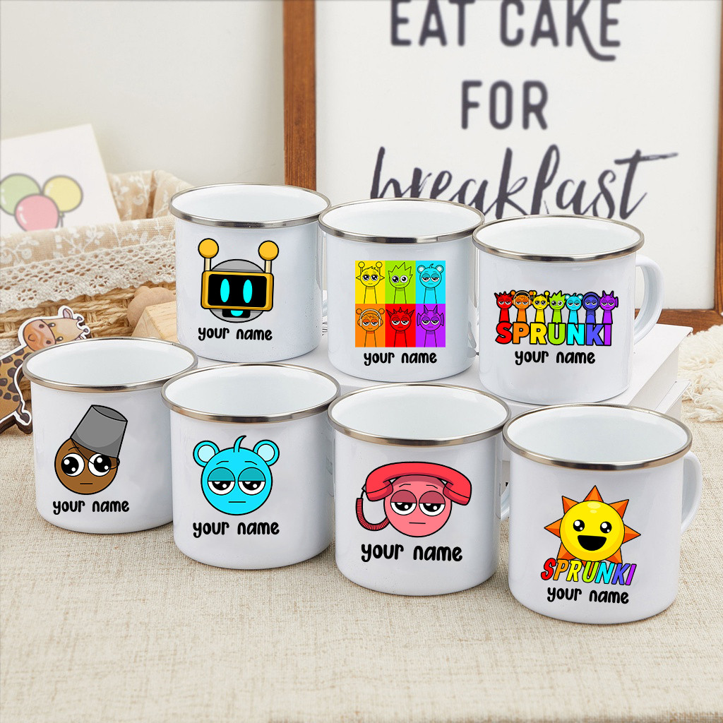 Hot Game Sprunki Print Coffee Cup with Name Personalized Enamel Coffee ...