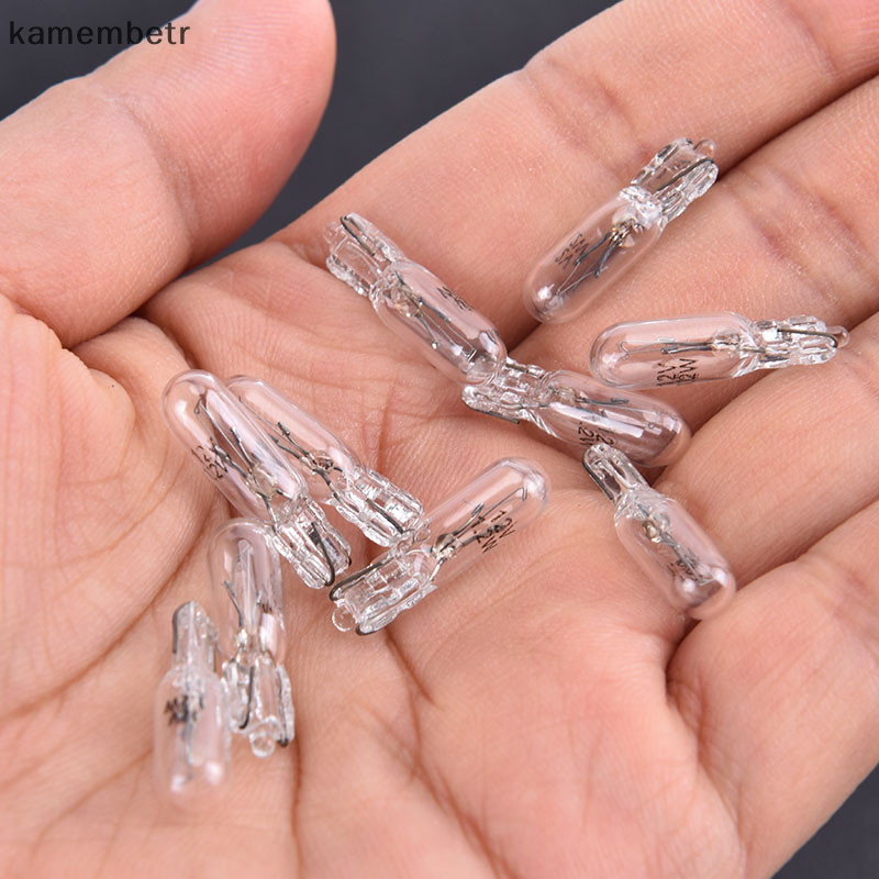 ka 10Pcs 12V 1.2W T5 Glass Light Bulb Dashboard Instrument Panel Brake ...
