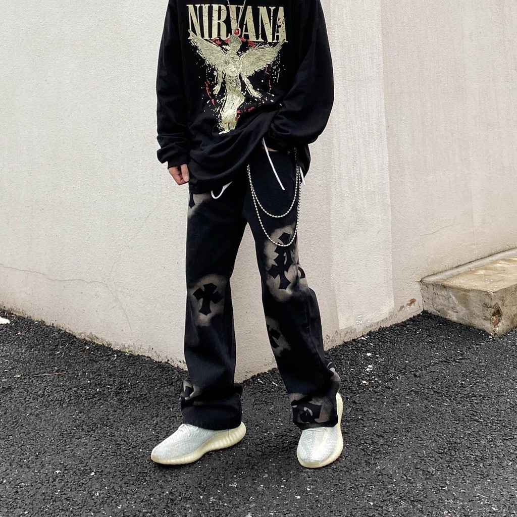 baggy pants NonTrendy High Street Fashion Brand American Cross Printed