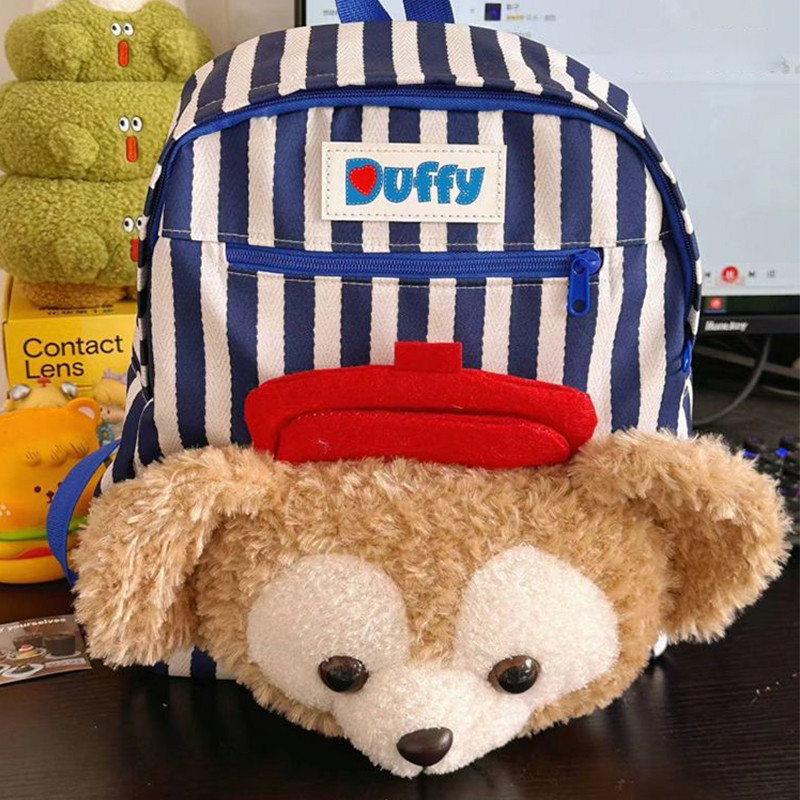 OTATA Duffy Bear Backpack Cute Preppy Style Cartoon Bag Navy Striped Large Capacity Backpack Shopee Philippines