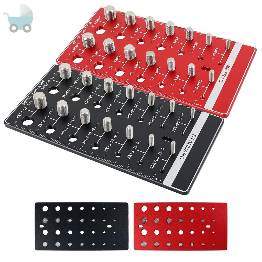 Nut and Bolt Thread Checker 14 Imperial 14 Metric Aluminum Alloy Thread ...